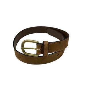 Bison Designs Genuine Brown Buffalo Belt Size 28 Brass Buckle Western Wear